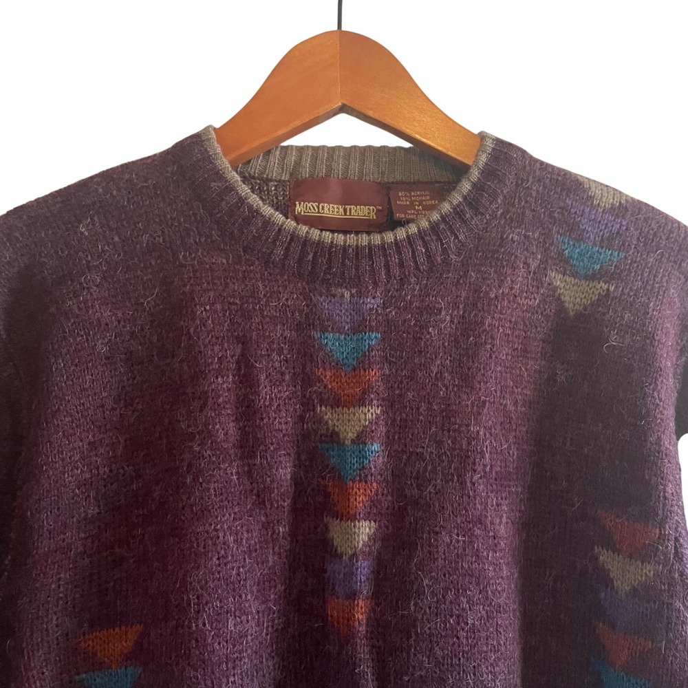 Moss Creek Trader Geometric Southwestern Pullover Sweater Men’s M Acrylic Mohair
